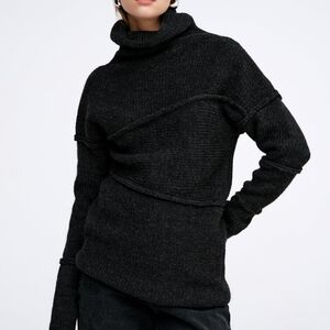 Marcella NYC Black Turtleneck Sweater L